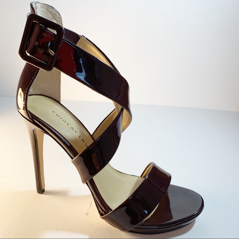 NEW Chinese Laundry Criscross Patent 4.5" Sandals